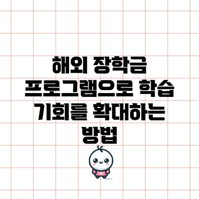 해외 장학금 프로그램으로 학습 기회를 확대하는 방법