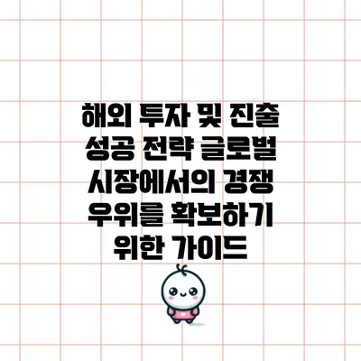 해외 투자 및 진출 성공 전략: 글로벌 시장에서의 경쟁 우위를 확보하기 위한 가이드