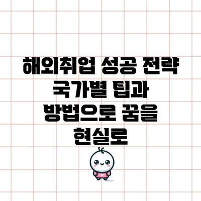 해외취업 성공 전략: 국가별 팁과 방법으로 꿈을 현실로