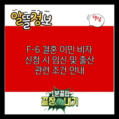 F-6 결혼 이민 비자 신청 시 임신 및 출산 관련 조건 안내