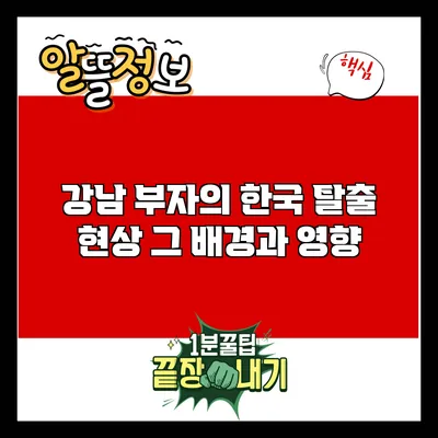 강남 부자의 한국 탈출 현상: 그 배경과 영향