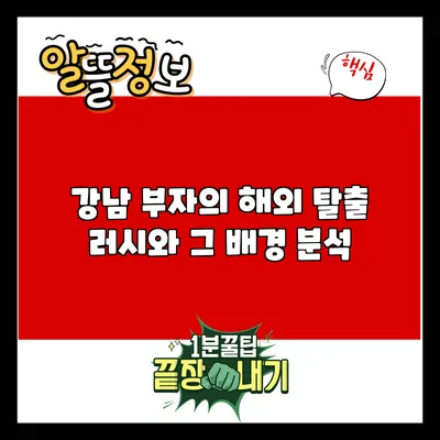 강남 부자의 해외 탈출 러시와 그 배경 분석