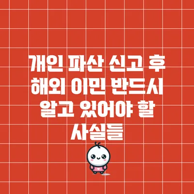 개인 파산 신고 후 해외 이민: 반드시 알고 있어야 할 사실들
