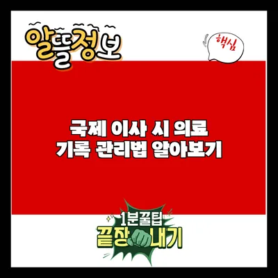 국제 이사 시 의료 기록 관리법 알아보기