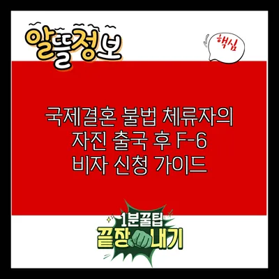 국제결혼 불법 체류자의 자진 출국 후 F-6 비자 신청 가이드