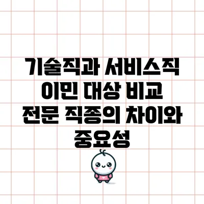 기술직과 서비스직 이민 대상 비교: 전문 직종의 차이와 중요성