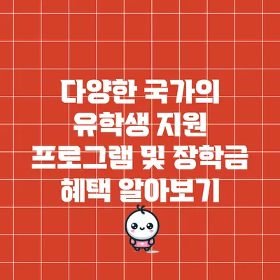 다양한 국가의 유학생 지원 프로그램 및 장학금 혜택 알아보기
