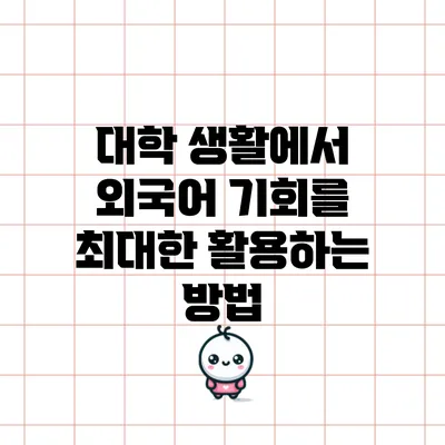 대학 생활에서 외국어 기회를 최대한 활용하는 방법