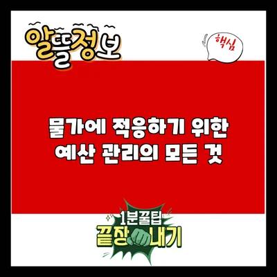 물가에 적응하기 위한 예산 관리의 모든 것