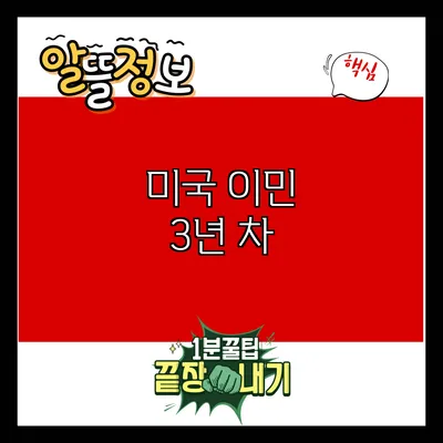 미국 이민 3년 차