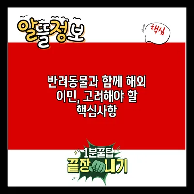 반려동물과 함께 해외 이민, 고려해야 할 핵심사항