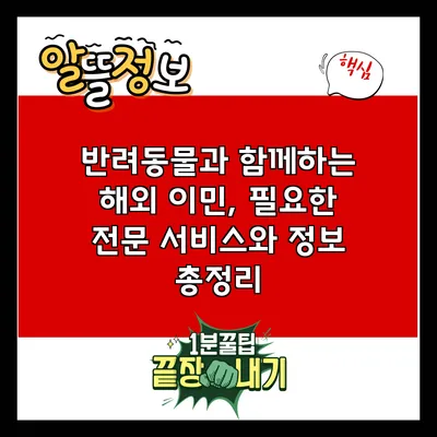 반려동물과 함께하는 해외 이민, 필요한 전문 서비스와 정보 총정리