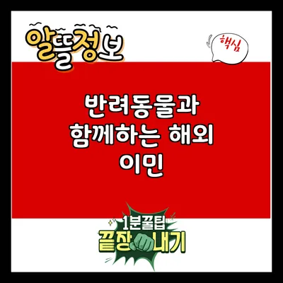 반려동물과 함께하는 해외 이민