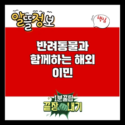 반려동물과 함께하는 해외 이민