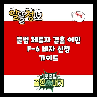 불법 체류자 결혼 이민 F-6 비자 신청 가이드