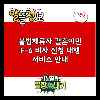 불법체류자 결혼이민 F-6 비자 신청 대행 서비스 안내