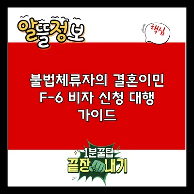 불법체류자의 결혼이민 F-6 비자 신청 대행 가이드