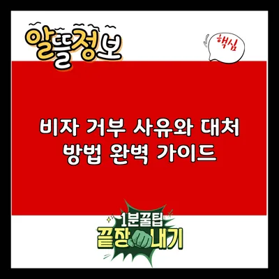 비자 거부 사유와 대처 방법 완벽 가이드