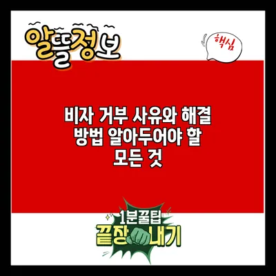 비자 거부 사유와 해결 방법: 알아두어야 할 모든 것