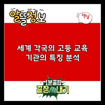 세계 각국의 고등 교육 기관의 특징 분석