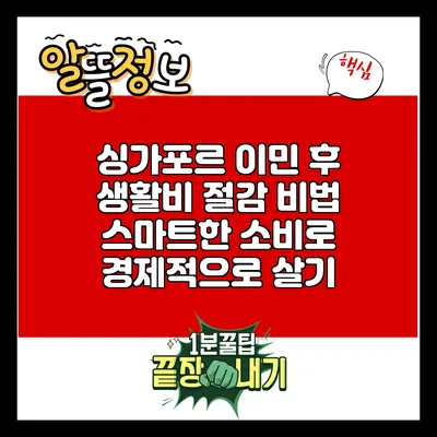 싱가포르 이민 후 생활비 절감 비법: 스마트한 소비로 경제적으로 살기