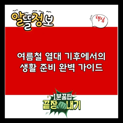 여름철 열대 기후에서의 생활 준비 완벽 가이드