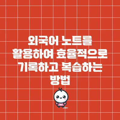 외국어 노트를 활용하여 효율적으로 기록하고 복습하는 방법