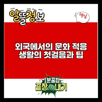 외국에서의 문화 적응: 생활의 첫걸음과 팁