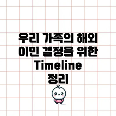 우리 가족의 해외 이민 결정을 위한 Timeline 정리