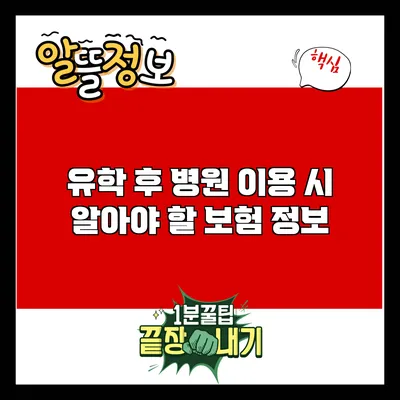 유학 후 병원 이용 시 알아야 할 보험 정보