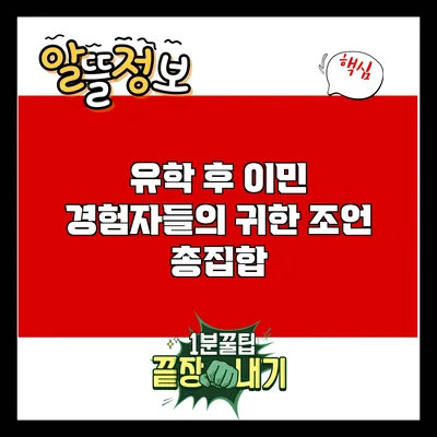 유학 후 이민 경험자들의 귀한 조언 총집합