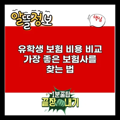 유학생 보험 비용 비교: 가장 좋은 보험사를 찾는 법