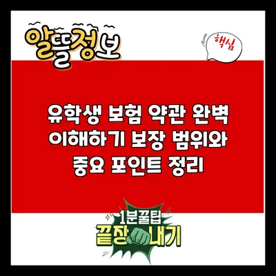 유학생 보험 약관 완벽 이해하기: 보장 범위와 중요 포인트 정리