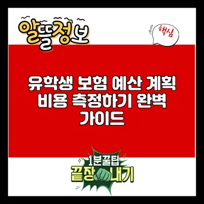 유학생 보험 예산 계획: 비용 측정하기 완벽 가이드