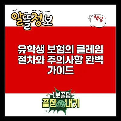 유학생 보험의 클레임 절차와 주의사항 완벽 가이드