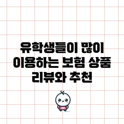 유학생들이 많이 이용하는 보험 상품 리뷰와 추천