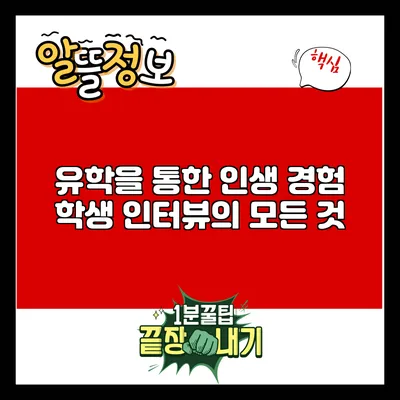 유학을 통한 인생 경험: 학생 인터뷰의 모든 것