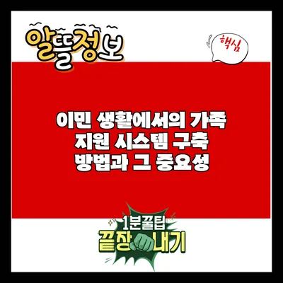 이민 생활에서의 가족 지원 시스템 구축 방법과 그 중요성