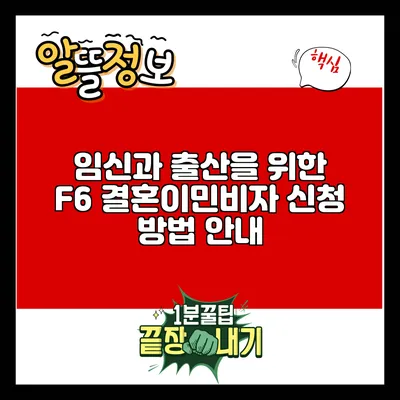 임신과 출산을 위한 F6 결혼이민비자 신청 방법 안내