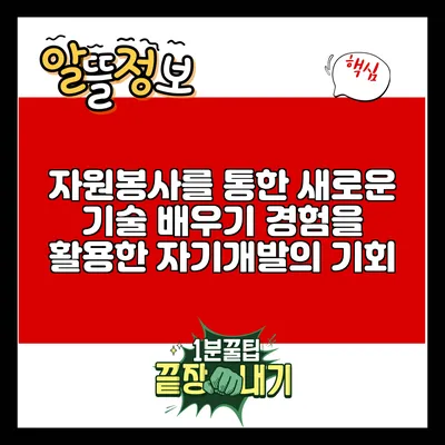자원봉사를 통한 새로운 기술 배우기: 경험을 활용한 자기개발의 기회