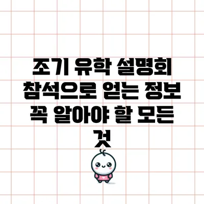 조기 유학 설명회 참석으로 얻는 정보: 꼭 알아야 할 모든 것