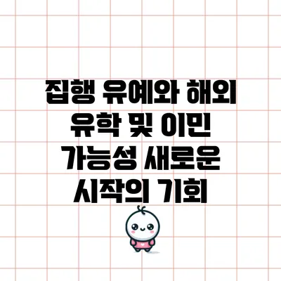 집행 유예와 해외 유학 및 이민 가능성: 새로운 시작의 기회