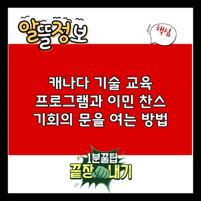 캐나다 기술 교육 프로그램과 이민 찬스: 기회의 문을 여는 방법