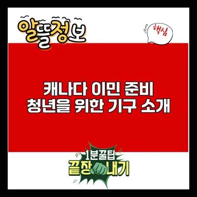 캐나다 이민 준비: 청년을 위한 기구 소개