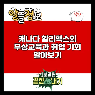 캐나다 할리팩스의 무상교육과 취업 기회 알아보기