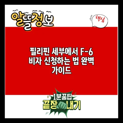 필리핀 세부에서 F-6 비자 신청하는 법 완벽 가이드