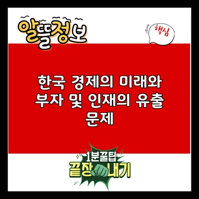 한국 경제의 미래와 부자 및 인재의 유출 문제