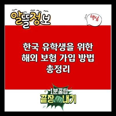 한국 유학생을 위한 해외 보험 가입 방법 총정리
