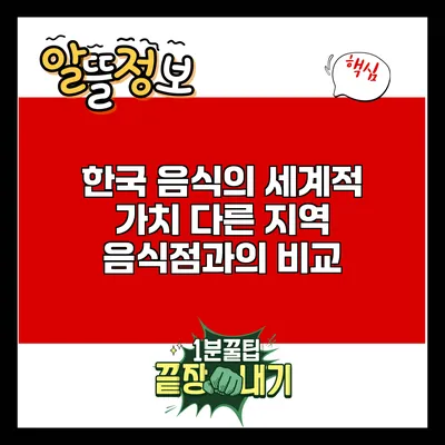 한국 음식의 세계적 가치: 다른 지역 음식점과의 비교