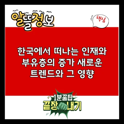 한국에서 떠나는 인재와 부유층의 증가: 새로운 트렌드와 그 영향